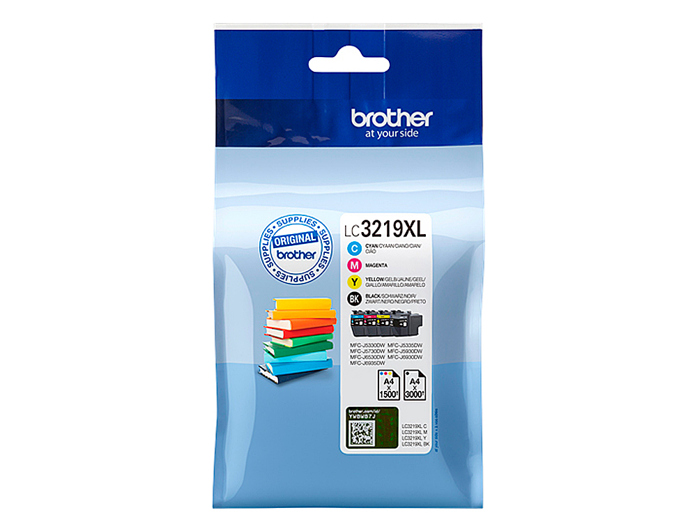 CARTOUCHE BROTHER JET D'ENCRE LC3219XL PACK 4 COLORIS NOIR JAUNE CYAN ET MAGENTA 3000P