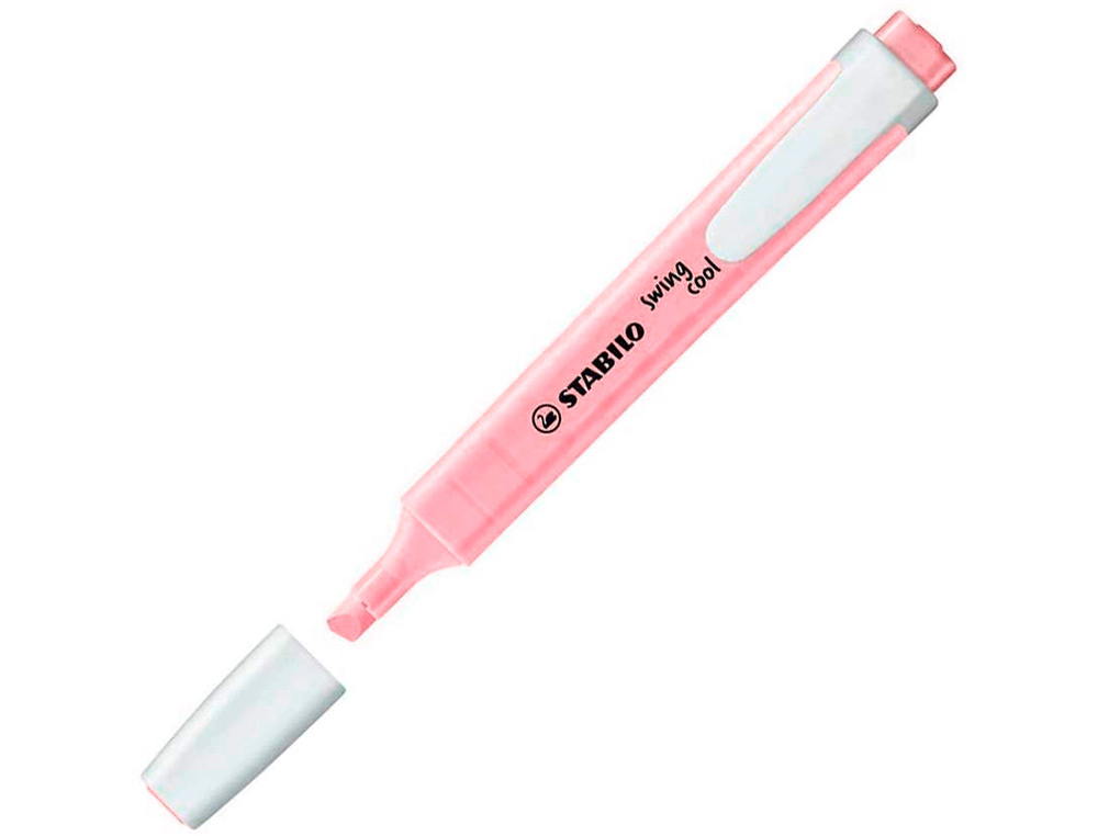 SURLIGNEUR STABILO SWING COOL PASTEL EDITION FORMAT STYLO POINTE BISEAUTEE TRACE 1/4MM CLIP COLORIS PETALE DE ROSE