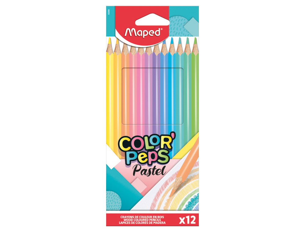 CRAYON COULEUR MAPED  COLOR' PEPS COULEUR PASTEL CARTON 12 UN