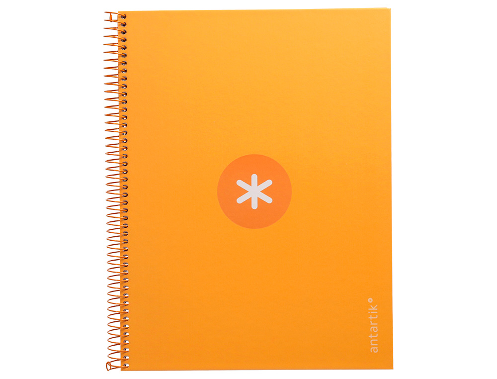 CAHIER SPIRALE ANTARTIK A4 160P 90G COUVERTURE REMBORDEE 5X5MM 4 TROUS 1 BANDE COLORIS JAUNE MOUTARDE