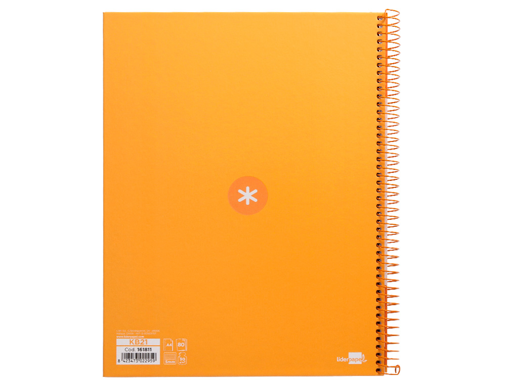 CAHIER SPIRALE ANTARTIK A4 160P 90G COUVERTURE REMBORDEE 5X5MM 4 TROUS 1 BANDE COLORIS JAUNE MOUTARDE