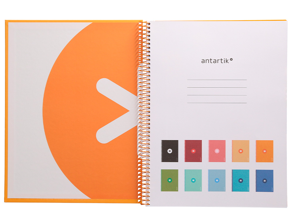 CAHIER SPIRALE ANTARTIK A4 160P 90G COUVERTURE REMBORDEE 5X5MM 4 TROUS 1 BANDE COLORIS JAUNE MOUTARDE