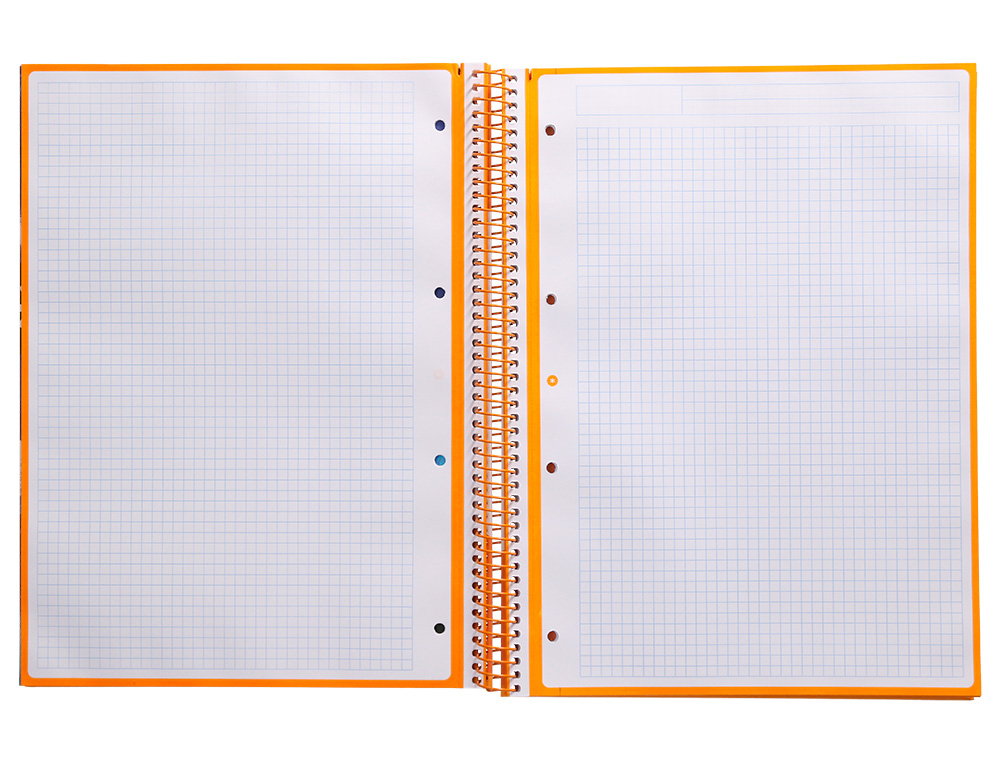 CAHIER SPIRALE ANTARTIK A4 160P 90G COUVERTURE REMBORDEE 5X5MM 4 TROUS 1 BANDE COLORIS JAUNE MOUTARDE