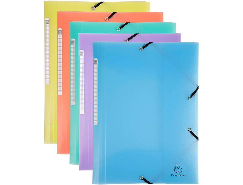 CHEMISE EXACOMPTA A ELASTIQUES 3 RABATS A4        POLYPROPYLENE CHROMALINE      PASTEL