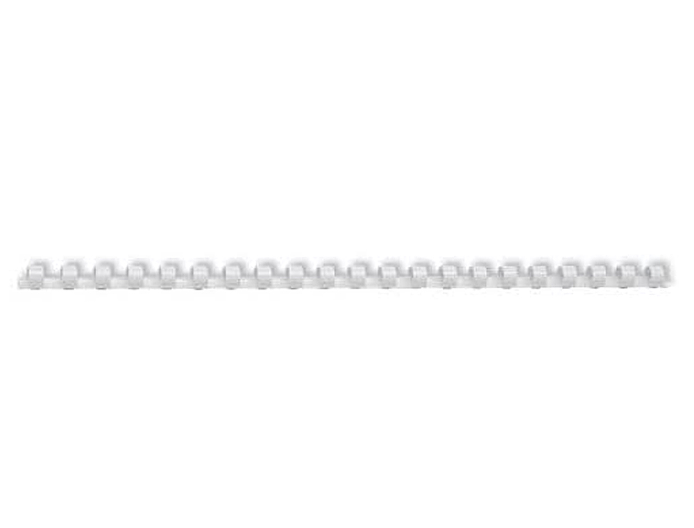 ANNEAU PLASTIQUE À RELIER FELLOWES DOS ROND CAPACITÉ 80F 12 MM DIAMÈTRE 300MM LONGUEUR COLORIS BLANC BOÎTE 100 UNITÉS