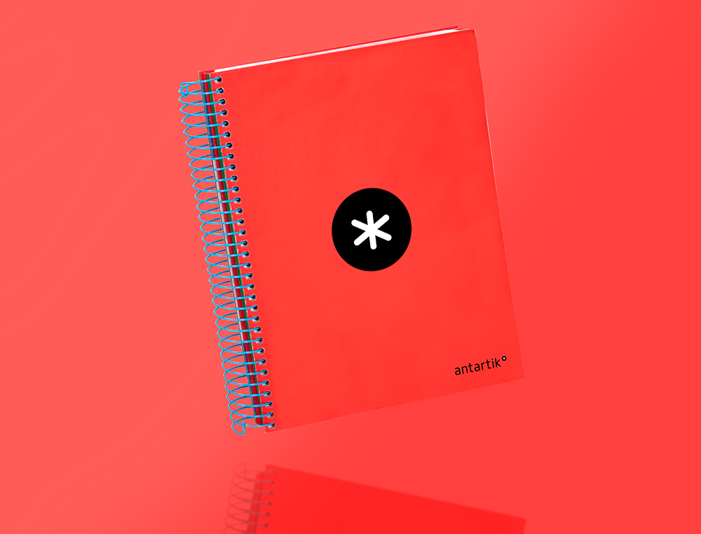CAHIER SPIRALE LIDERPAPEL ANTARTIK A5 240P 90G COUVERTURE REMBORDE QUADRILLAGE 5MM 6 TROUS COIL-LOCK COLORIS ROUGE