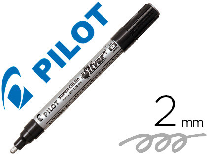 MARQUEUR PILOT FEUTRE PERMANENT ENCRE MTALLIQUE POINTE NON BISAUTE MEDIUM POLYACTATE 4.5 MM ARGENT