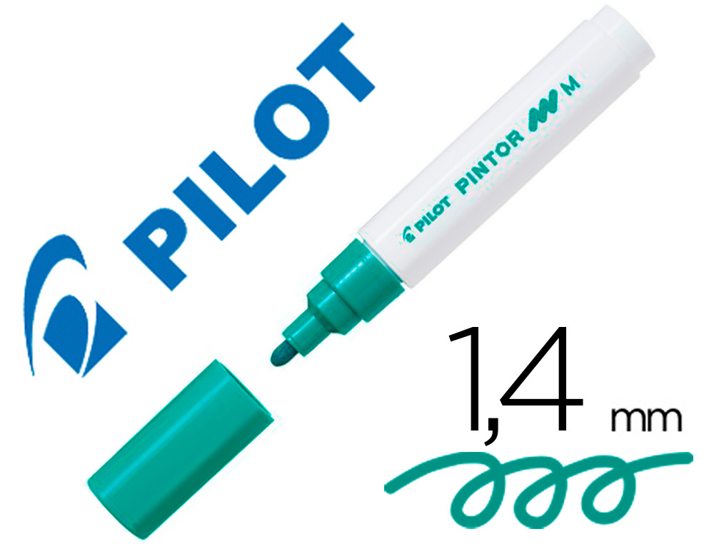 MARQUEUR PEINTURE PILOT PINTOR ENCRE COUVRANTE TOUS   SUPPORTS POINTE MOYENNE       COLORIS VERT NEON