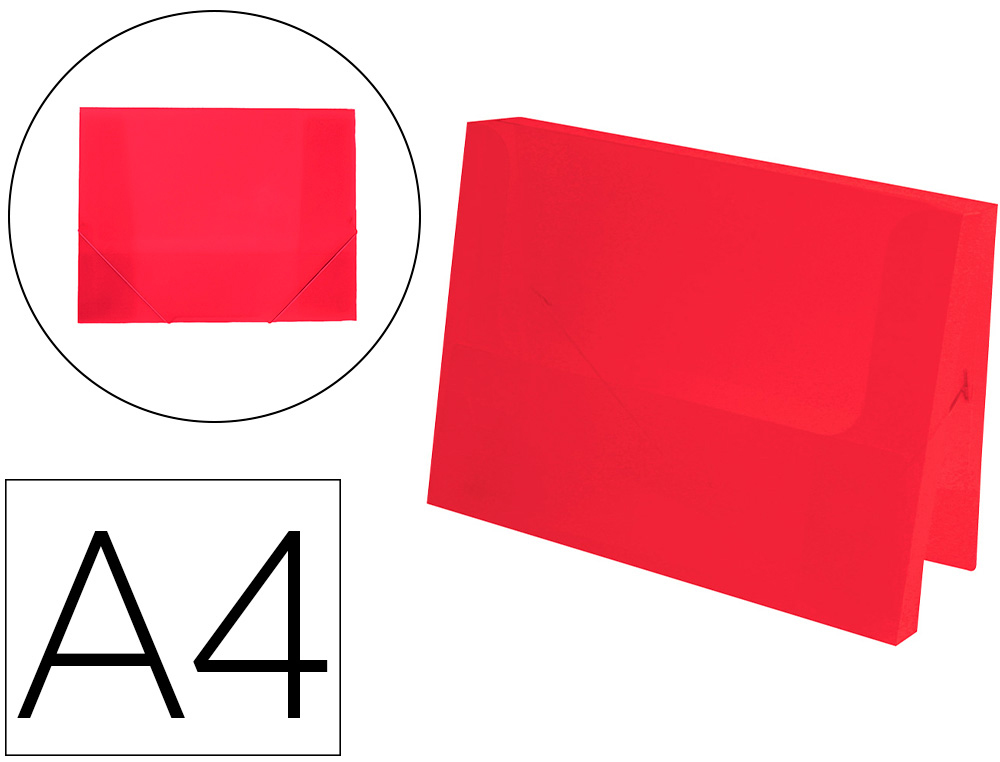 BOITE CLASSEMENT LIDERPAPEL POLYPROPYLENE 750 MICRONS DOS RIGIDE 50MM A4 210X297MM      COLORIS ROUGE TRANSLUCIDE