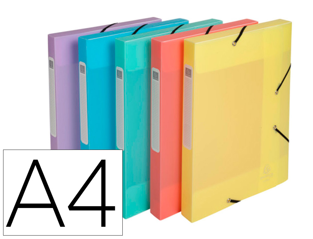 BOITE DE CLASSEMENT EXACOMPTA GAMME CHROMALINE PASTEL       POLYPROPYLENE A4 240X320MM    DOS 25MM.