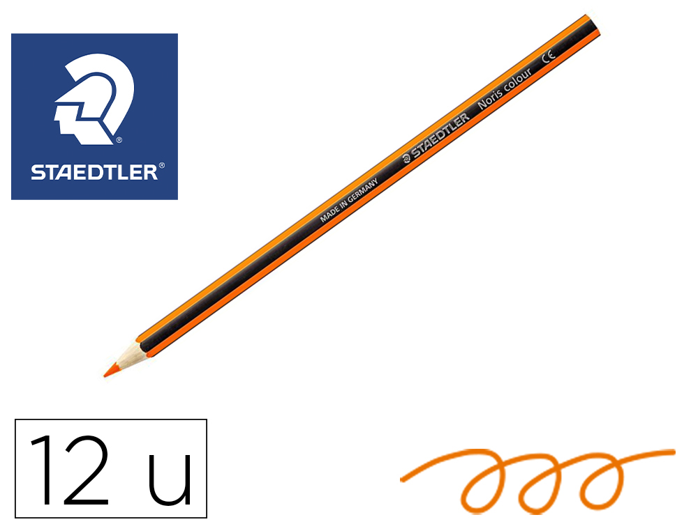 CRAYONS STAEDTLER NORIS COLOUR 185 COLORIS ORANGE     POCHETTE DE 12