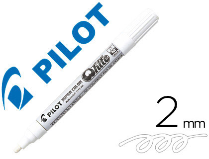 MARQUEUR PILOT FEUTRE PERMANENT ENCRE MTALLIQUE POINTE NON BISAUTE MEDIUM POLYACTATE 4.5MM BLANC