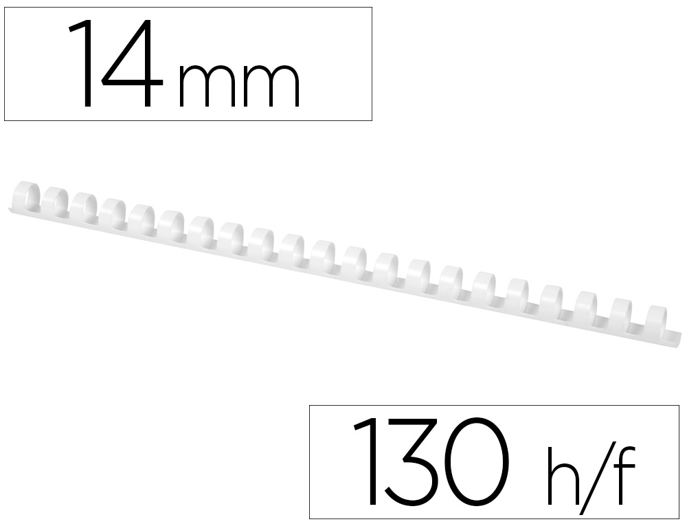 ANNEAU PLASTIQUE  RELIER Q-CONNECT CAPACIT 100F 14MM DIAMTRE COLORIS BLANC BOTE 100 UNITS