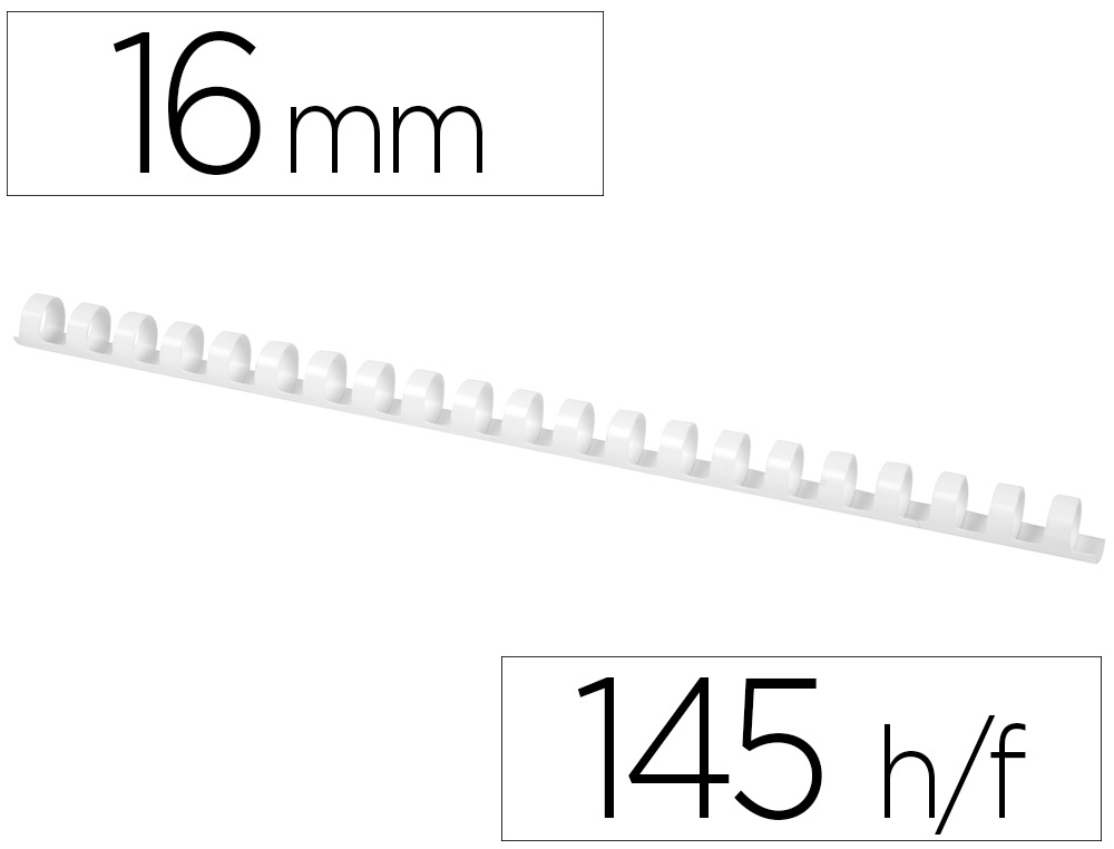 ANNEAU PLASTIQUE  RELIER Q-CONNECT CAPACIT 120F 16MM DIAMTRE COLORIS BLANC BOTE 50 UNITS