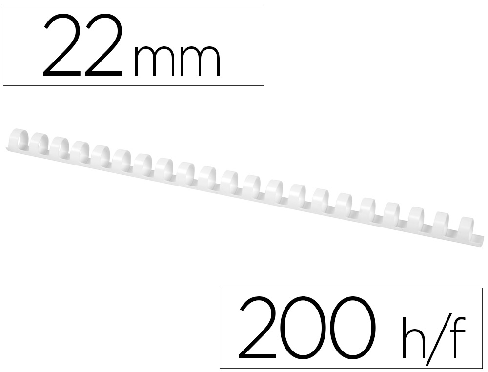ANNEAU PLASTIQUE  RELIER Q-CONNECT CAPACIT 180F 22MM DIAMTRE COLORIS BLANC BOTE 50 UNITS