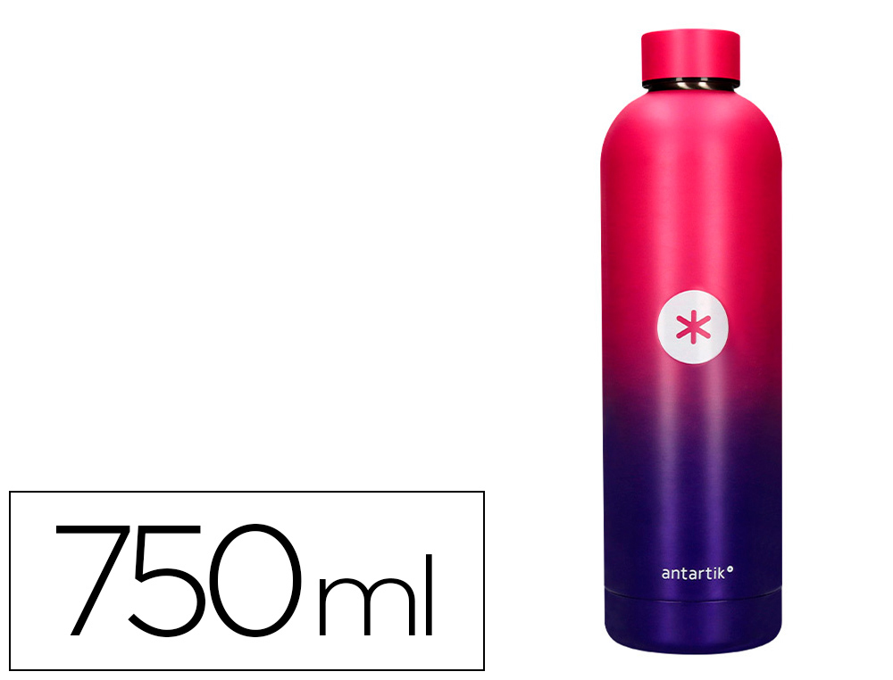 BOUTEILLE ISOTHERME ANTARTIK ACIER INOXYDABLE SANS BPA     750ML COLORIS ROSE/LILAS