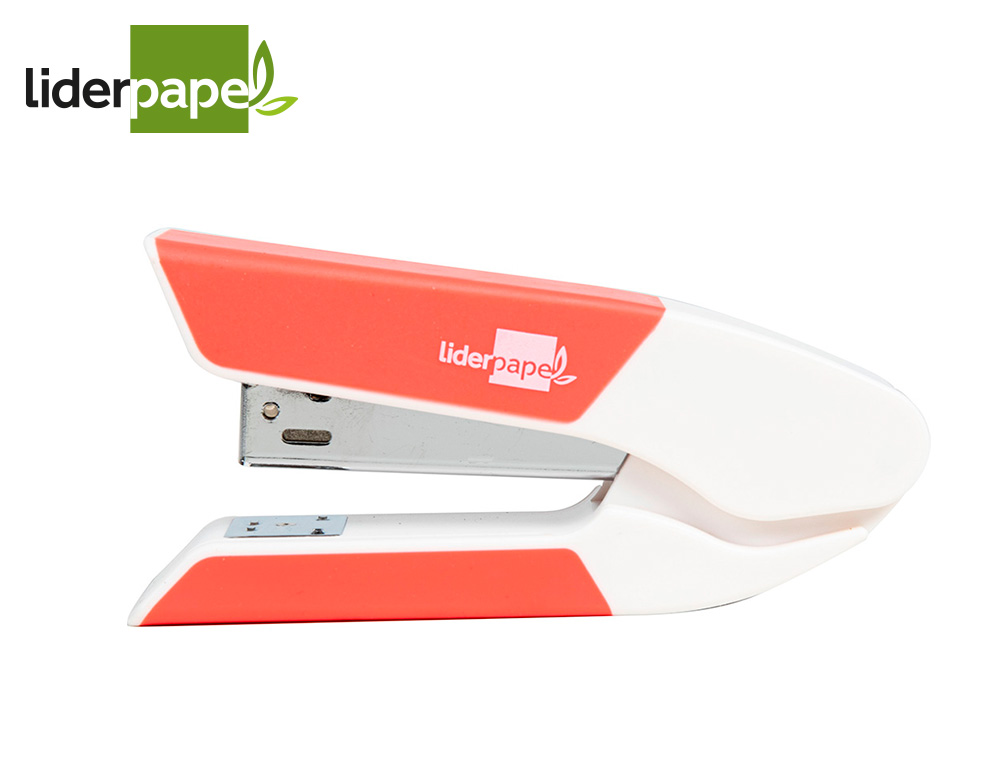 AGRAFEUSE BUREAU LIDERPAPEL 35X65X130MM 20 FEUILLES       AGRAFES 26/6 1000 AGRAFES     COLORIS CORAIL