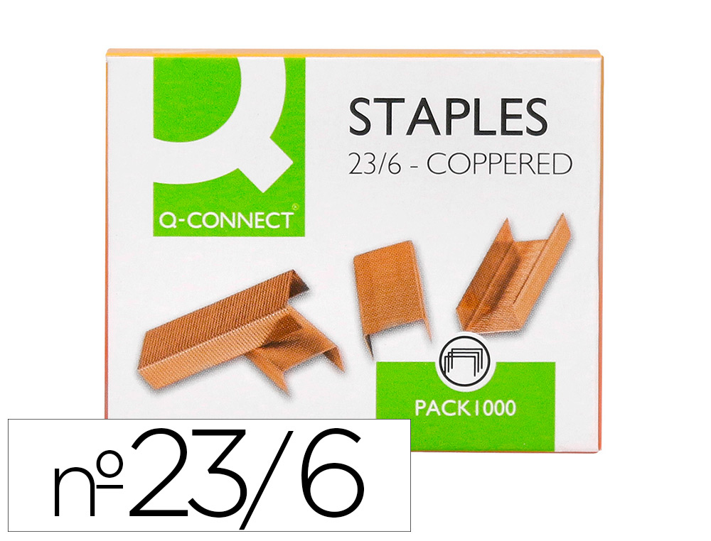 AGRAFE Q-CONNECT MODLE 23/6 CUIVRE BOTE 1000 UNITS
