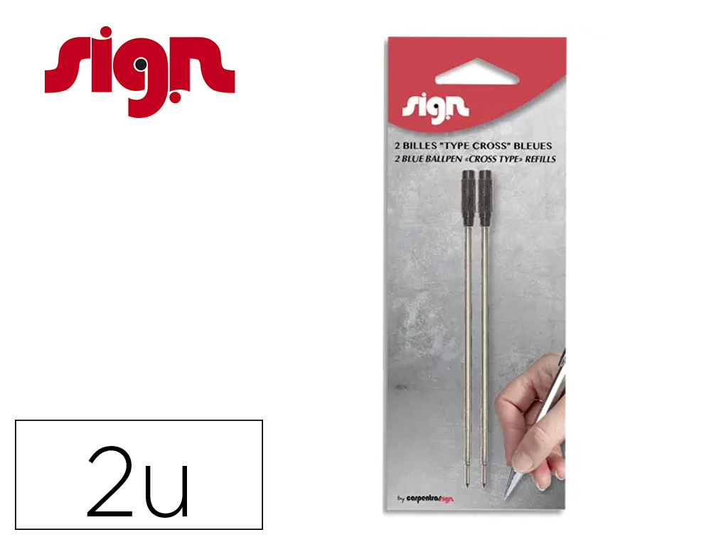 RECHARGE BILLE SIGN CROSS POINTE MOYENNE COLORIS NOIR   BLISTER 2 UNITES