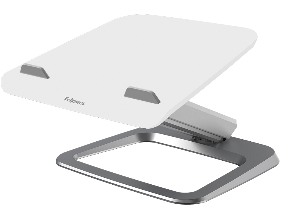 SUPPORT FELLOWES ORDINATEUR PORTABLE HANA LT EGALAGE OPTIMAL HAUTEUR ET INCLINAISON SYSTEME PASSE CABLE INTEGRE BLANC