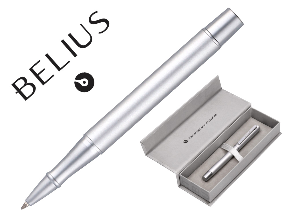 ROLLER BELIUS UNSTOPPABLE MONOCHROME ALUMINIUM ENCRE    NOIRE COLORIS ARGENT DANS     COFFRET CADEAU
