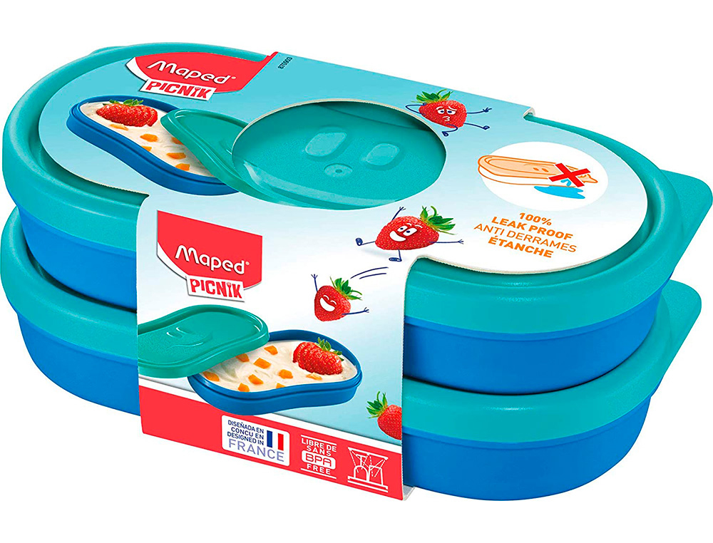 BOITE A ENCAS MAPED FIGURATIVE POUR ENFANT X2     COLORIS BLEU