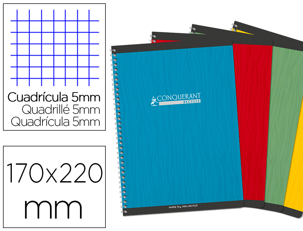 CAHIER CONQUERANT 7 INTEGRALE 170X220 180P 70G Q5/5 RECYCLE