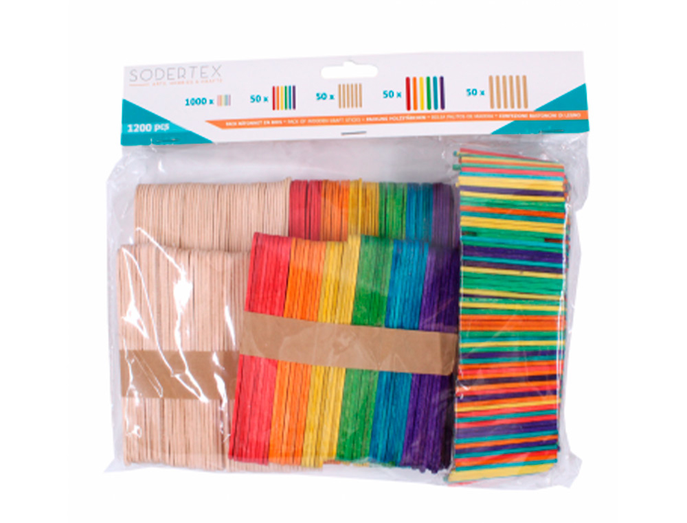 MAXI PACK B TONNETSODERTEX EN BOIS - 1200 PCS - TAILLES ET  COLORIS ASSORTIS