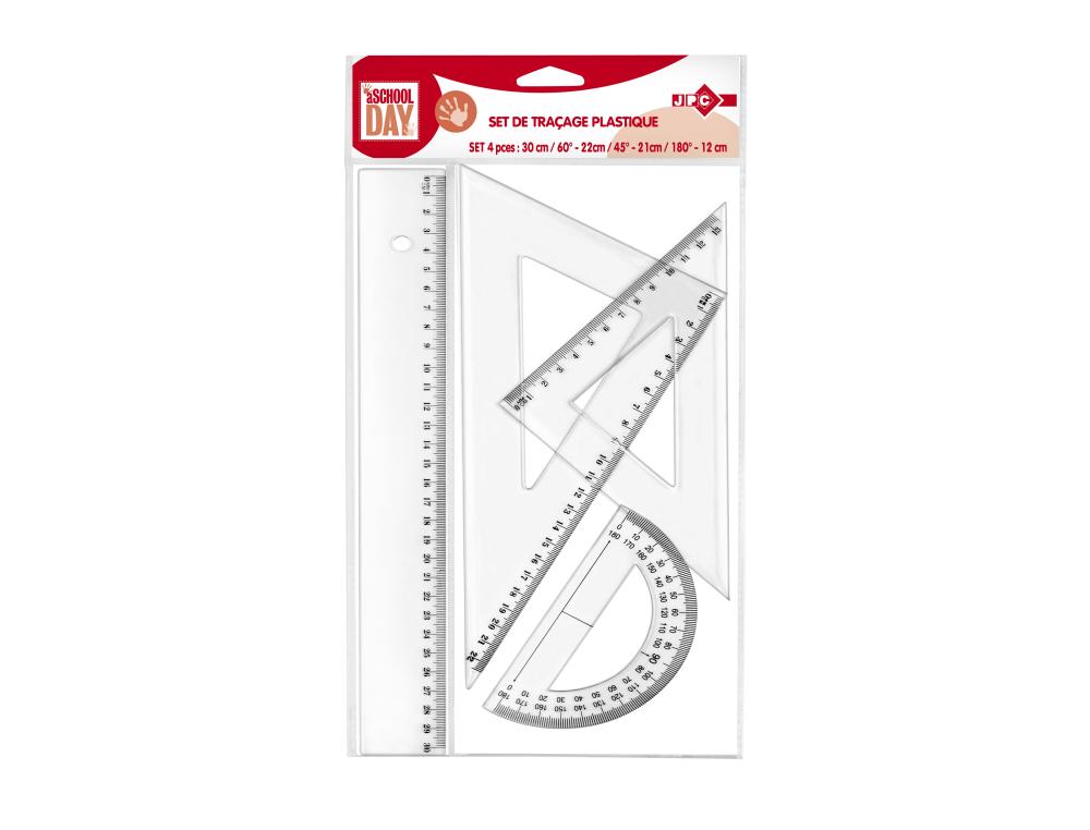 KIT MATH MATIQUE WONDAY 4 PI CES CRISTAL 1 R GLE 2       QUERRES ET 1 RAPPORTEUR