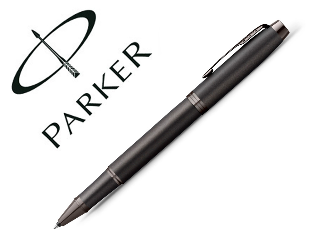 STYLO ROLLER PARKER IM MONOCHROME NOIR POINTE FINE   ENCRE BLEU ETUI CADEAU
