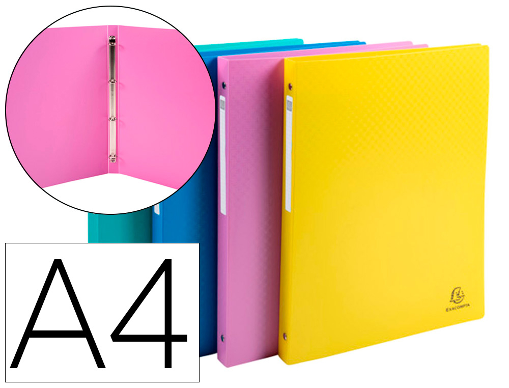 CLASSEUR 4 ANNEAUX EXACOMPTA FOREVER YOUNG POLYPROPYLENE   A4 4/15MM ASSORTIMENT