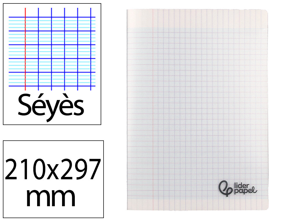 CAHIER PIQURE LIDERPAPEL COUVERTURE PP 210X297MM 96P   SEYES INCOLORE