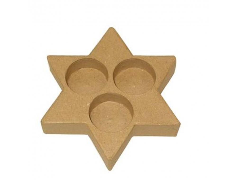 BOUGEOIR ETOILE GRAINE CREATIVE CARTON POUR BOOUGIE  CHAUFFE-PLAT 13X15X2,5CM