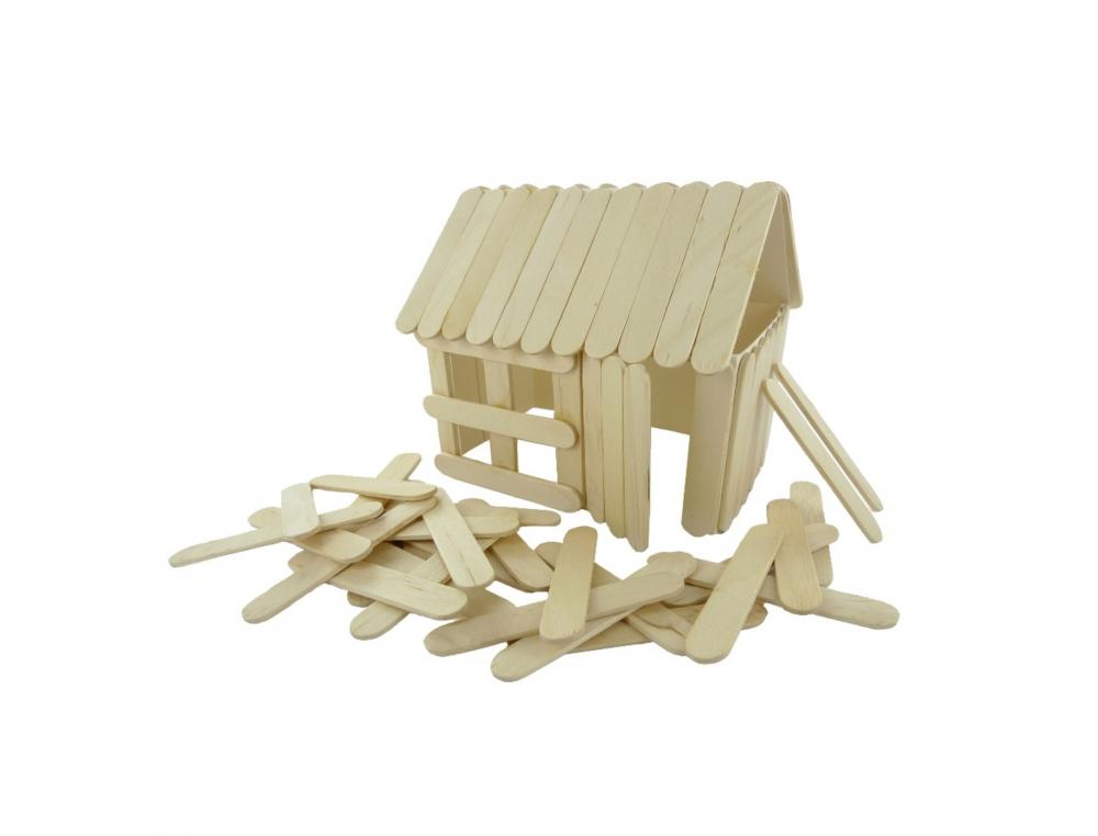 BATONNET BOIS PLAT INNSPIRO 6.5CM COLORIS NATUREL LOT DE  500