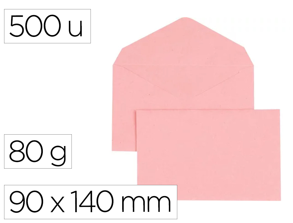 ENVELOPPE GPV ELECTION RECYCLEE 90X140MM 80G PATTE   TRIANGULAIRE NON GOMMEE ROSE  BOITE 500 UNITES