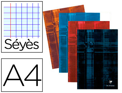 CAHIER BROCH CLAIREFONTAINE PAPIER VLIN VELOUT REMBORD RIGIDE A4 21X29,7CM 192 PAGES 90G SYS