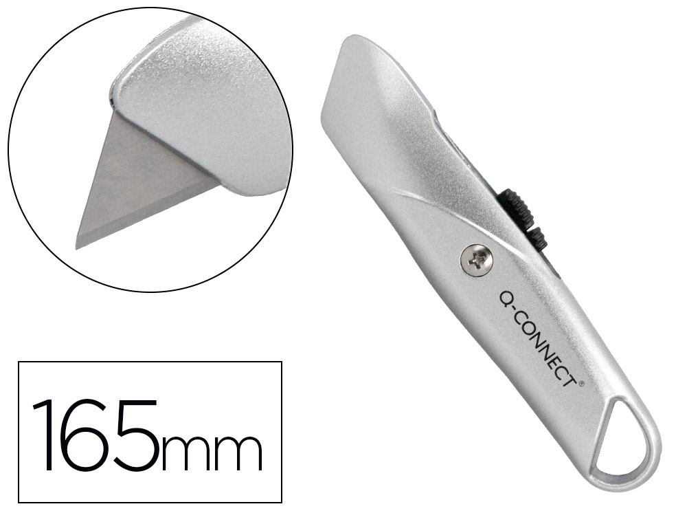 CUTTER XD-53 Q-CONNECT EN METAL LAME 18MM RECTRACTABLE  MECANISME DE BLOCAGE