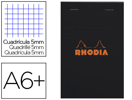 Bloc Notes Quadrillé à spirale - 105 x 148 mm A6 RHODIA Couverture Orange