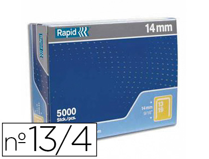 AGRAFE RAPID MODLE 13/4 FIL FIN ACIER GALVANIS HAUTE RSISTANCE BOTE 5000 UNITS