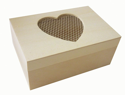 BOTE RECTANGULAIRE EN BOIS  DCORER 12X8X5.5CM