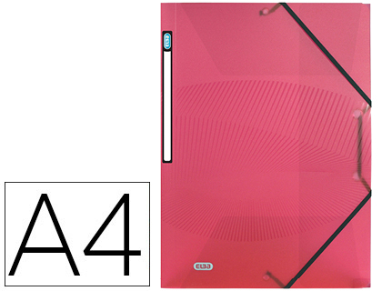 CHEMISE OXFORD OSMOSE POLYPROPYLNE 5/10E A4+ 320X240MM 3 RABATS LASTIQUES TIQUETTE DOS COLORIS ROSE