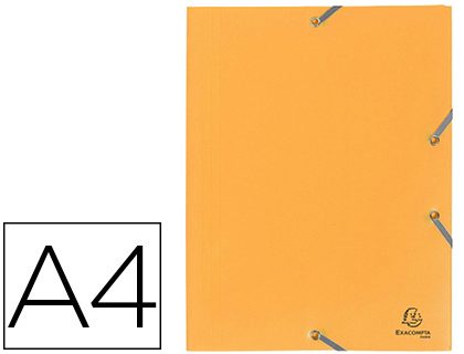 CHEMISE EXACOMPTA POLYPROPYLNE 4/10E OPAQUE CO 3 RABATS LASTIQUES A4+ 240X320MM COLORIS JAUNE