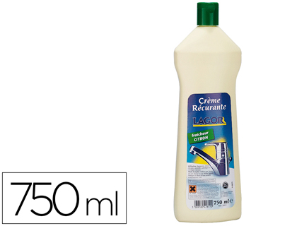 CRME  RCURER LAGOR SURFACES MAILLES INOX BRILLE SANS RAYER PARFUM CITRON FLACON 750ML
