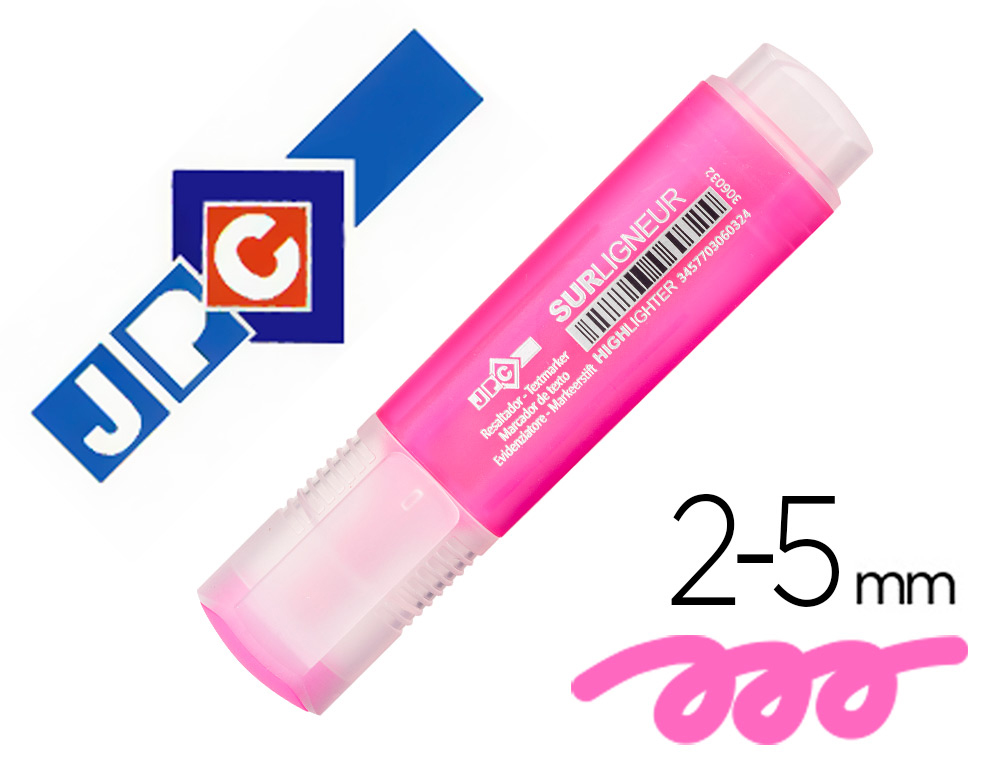 SURLIGNEUR JPC POINTE LARGE BISEAUTE TRAIT 2/5MM COLORIS ROSE
