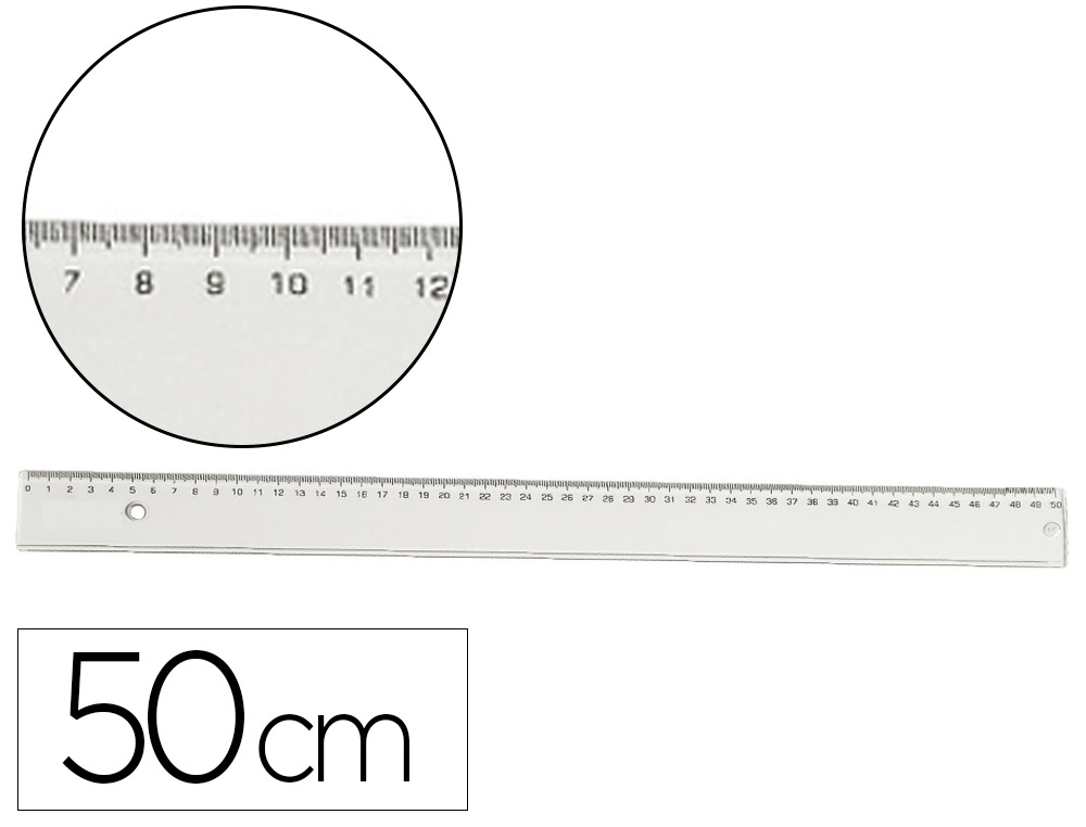 RGLE PLATE WONDAY PLASTIQUE BISEAUTE 50CM