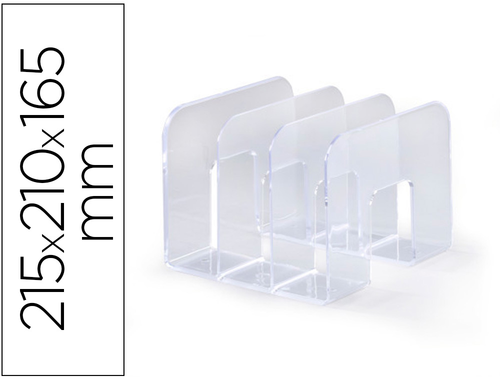 PORTE-CATALOGUES DURABLE TREND POLYSTYRNE TRANSPARENT VERTICAL 3 COMPARTIMENTS 65MM CHACUN 215X210X165MM