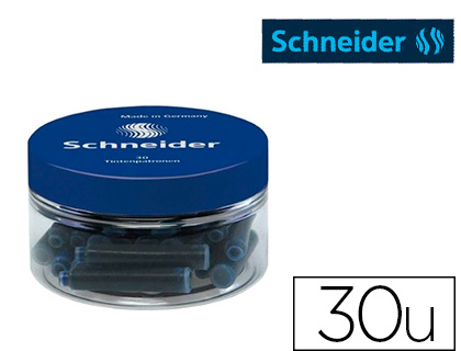 CARTOUCHE ENCRE SCHNEIDER STANDARD BLEUE ROYALE         EFFACABLE POT 30 PIECES
