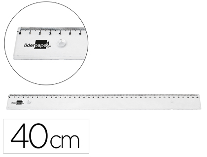 REGLE LIDERPAPEL PLASTIQUE INCASSABLE TRANSPARENT 40 CM