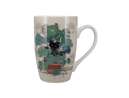MUG ARRONDI XL 490 ML BUG ART CHATON MONSTERA KIUB