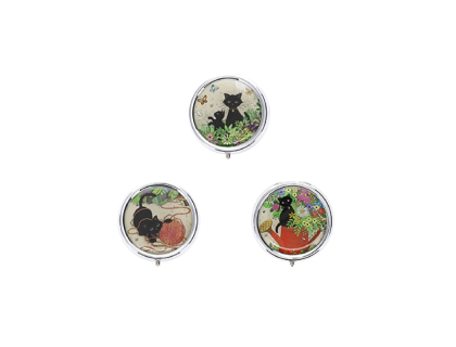 BOITE A PILULES RONDE BUG ART MOTIFS ASSORTIS KIUB